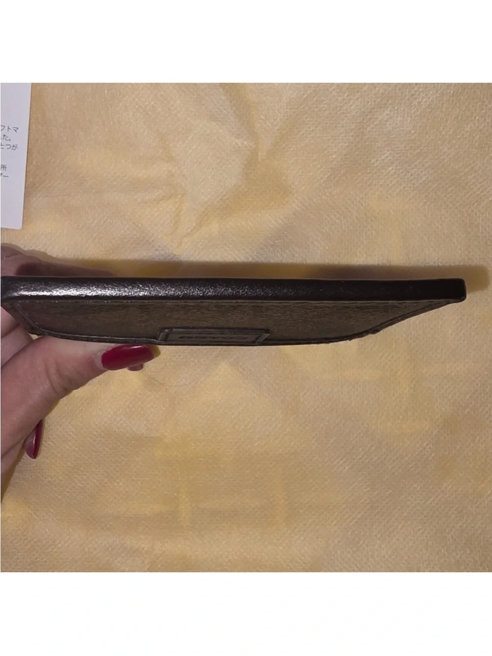 NWOT Coach Brown Leather Slim Card Holder With Care Card.